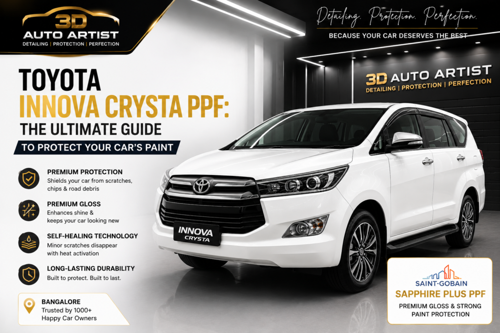 Toyota Innova Crysta PPF with Saint-Gobain Sapphire Plus PPF in Bangalore