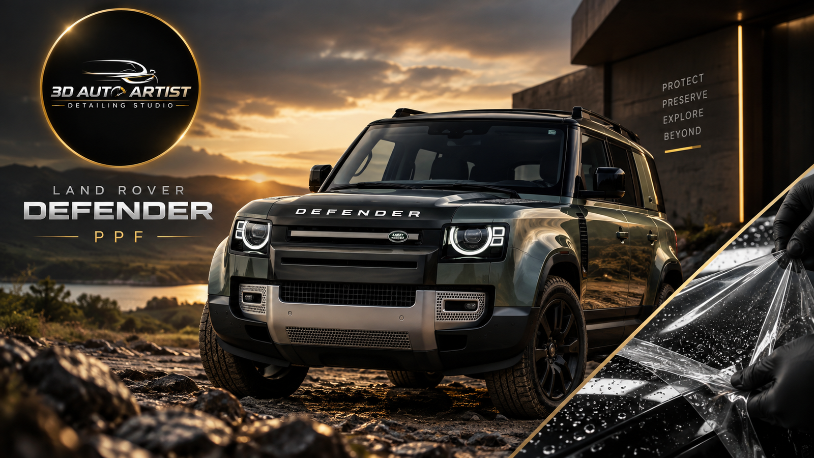 Land Rover Defender with professional paint protection film installation
