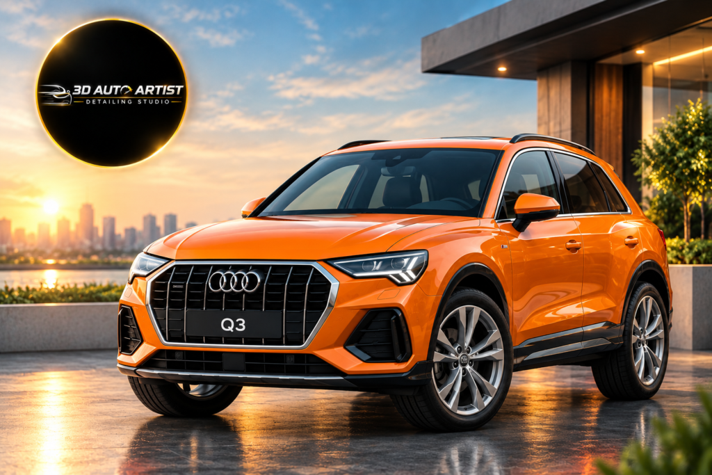 White Audi Q3 with Paint Protection Film for exterior paint protection